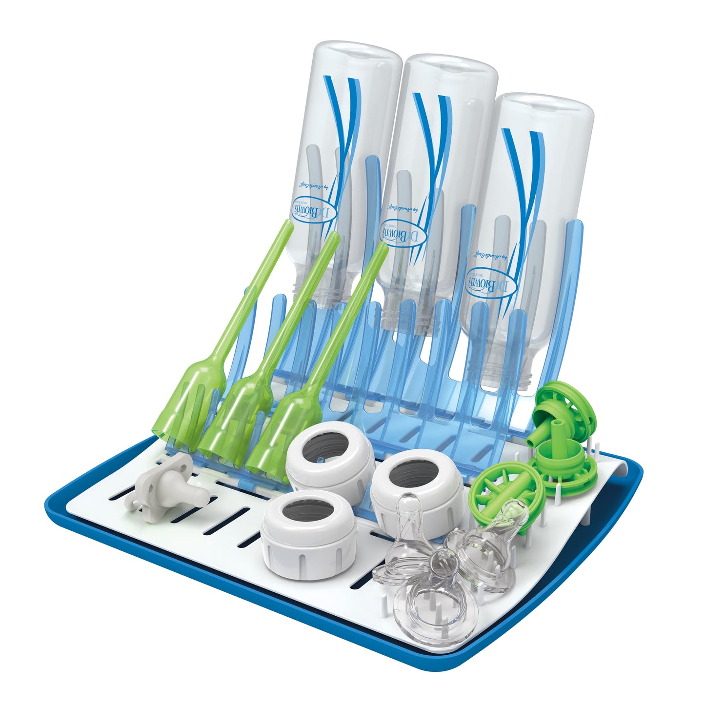 Folding Baby Bottle Drying Rack for Easy Storage, Dry Baby Essentials, BPA Free, Blue