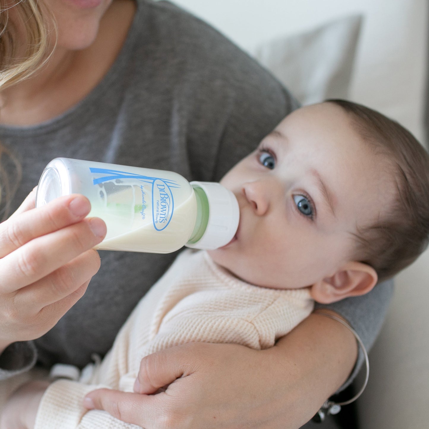 Natural Flow Anti-Colic Options+ Narrow Glass Baby Bottle, 4Oz/120Ml, Level 1 Nipples, 0M+, 2 Pack