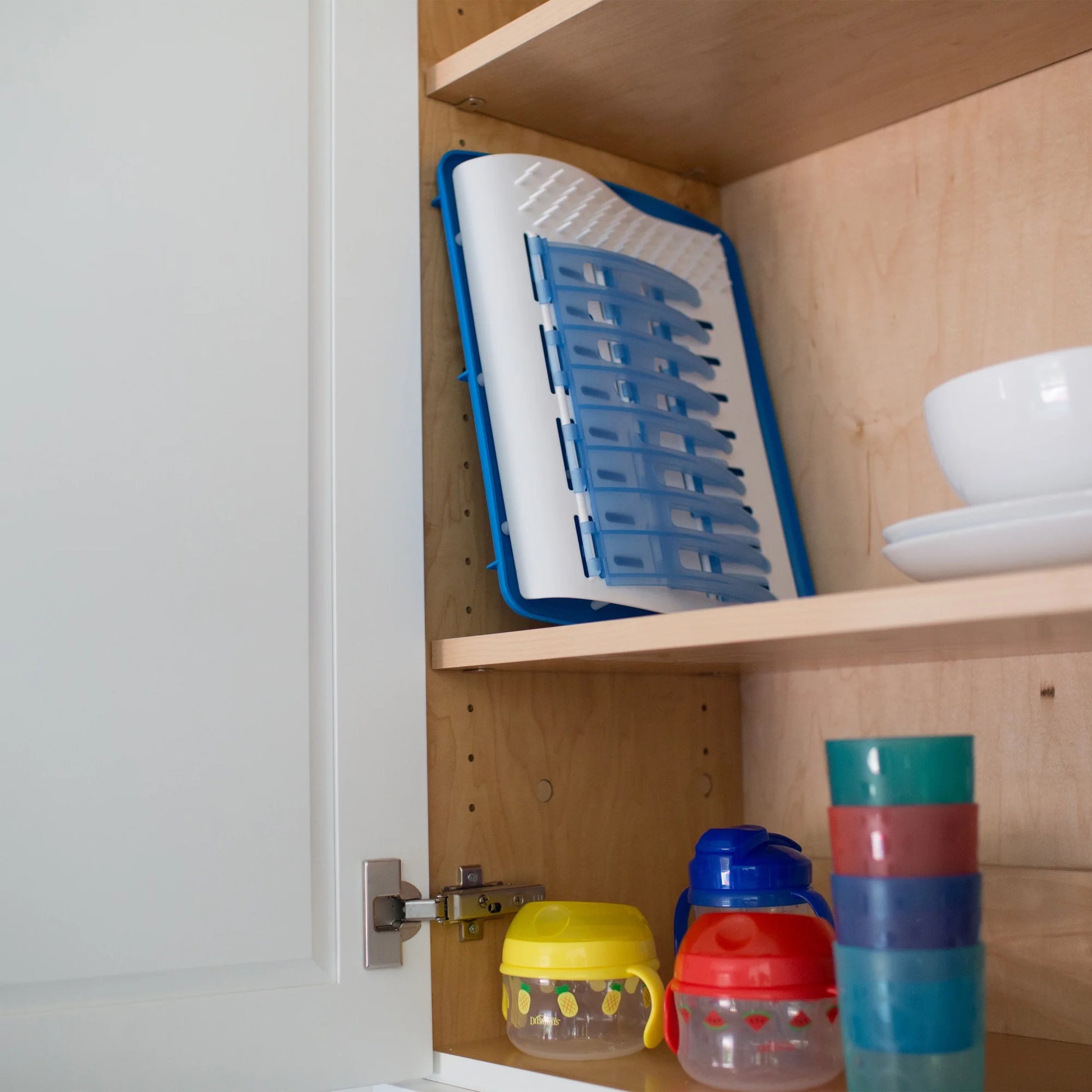 Folding Baby Bottle Drying Rack for Easy Storage, Dry Baby Essentials, BPA Free, Blue