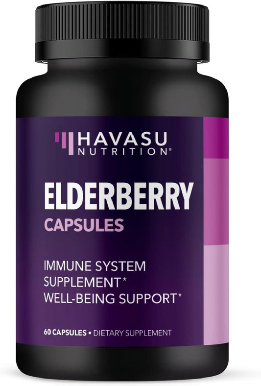Elderberry Capsules | Black Elderberry Antioxidants & Immune Supplement | 60 Ct