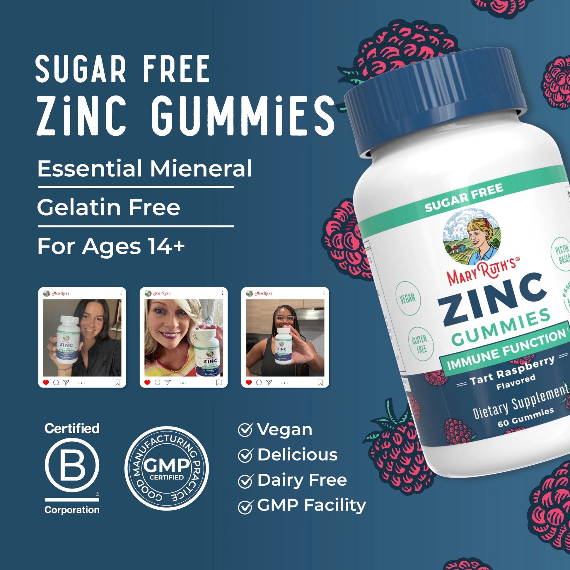 Zinc Gummies for Immune Wellness and Health, Ages 14+